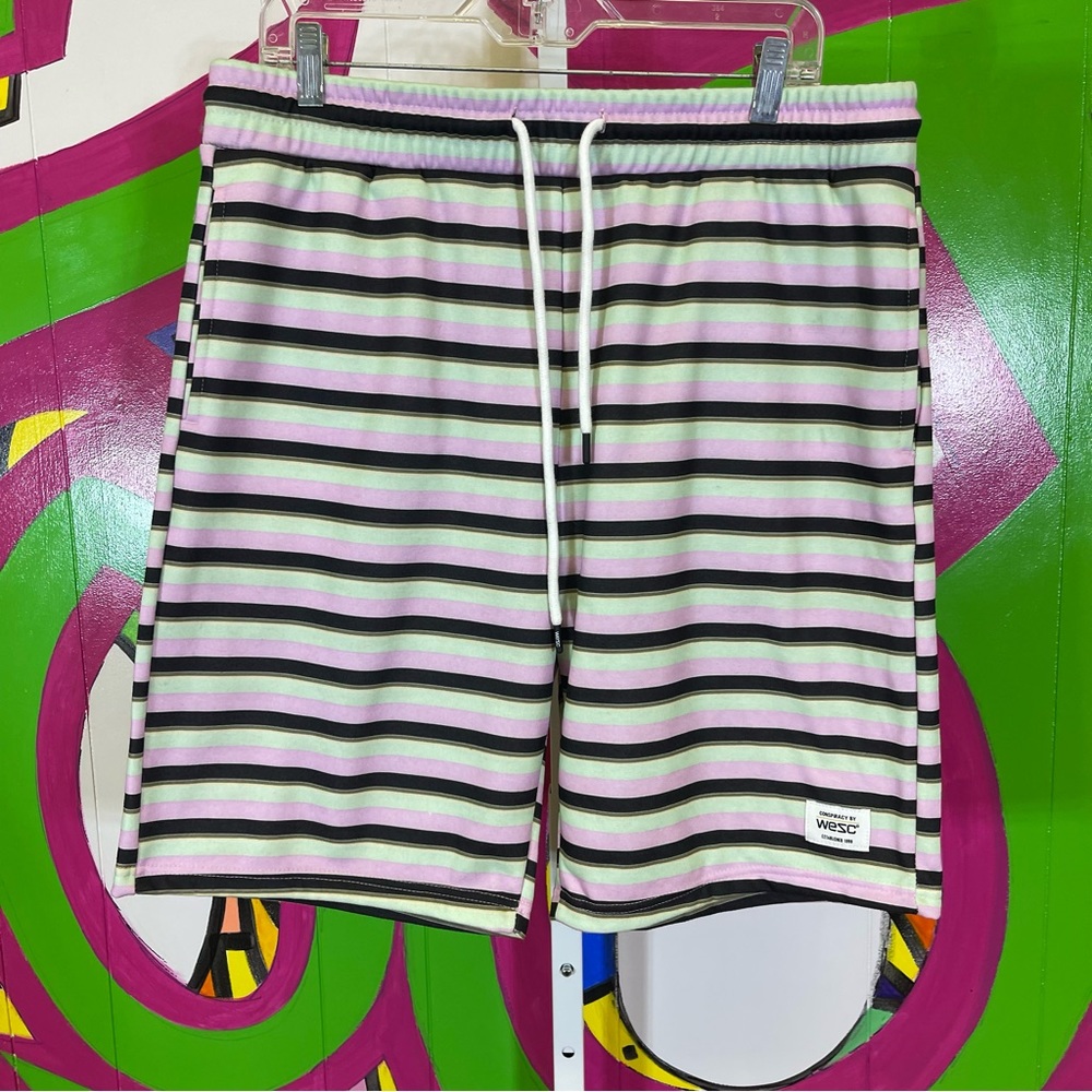NWT, Wesc, Striped Sweat Pant Shorts. Size Men's XL, Women's XXL.